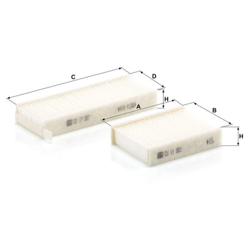 MANN-FILTER Filter, Innenraumluft CU 17 009-2