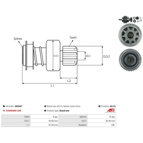 AS-PL Freilaufgetriebe, Starter AS SD2047