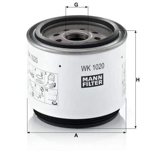 MANN-FILTER Kraftstofffilter WK 1020 x