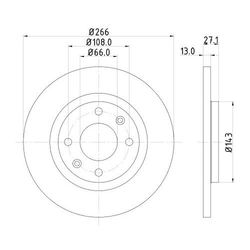 HELLA Bremsscheibe PRO 8DD 355 105-751