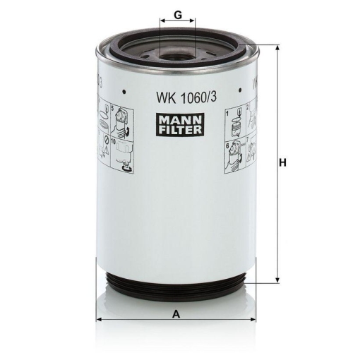 MANN-FILTER Kraftstofffilter WK 1060/3 x