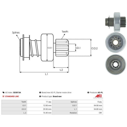 AS-PL Freilaufgetriebe, Starter AS SD3013A