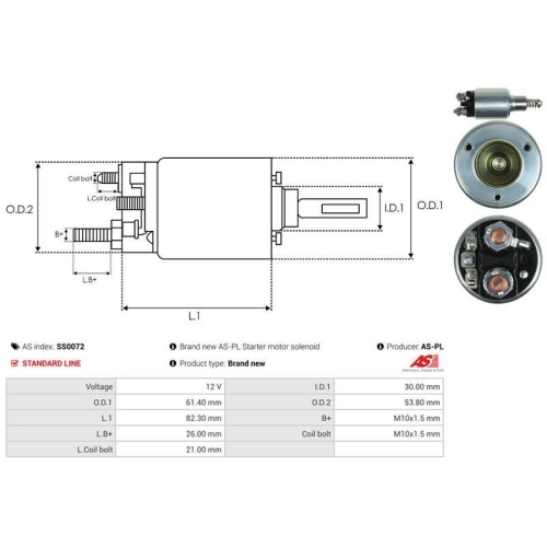 AS-PL Magnetschalter, Starter Brandneu AS-PL SS0072