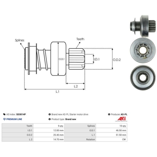 AS-PL Freilaufgetriebe, Starter AS SD3014P