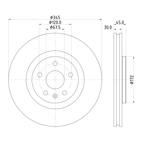 HELLA Bremsscheibe PRO HC 8DD 355 132-621