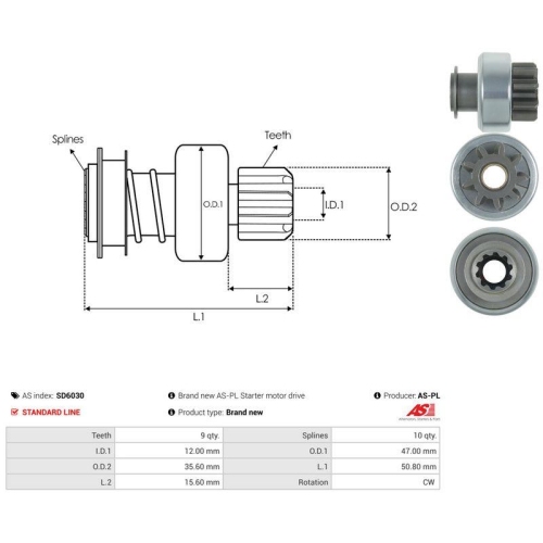 AS-PL Freilaufgetriebe, Starter AS SD6030
