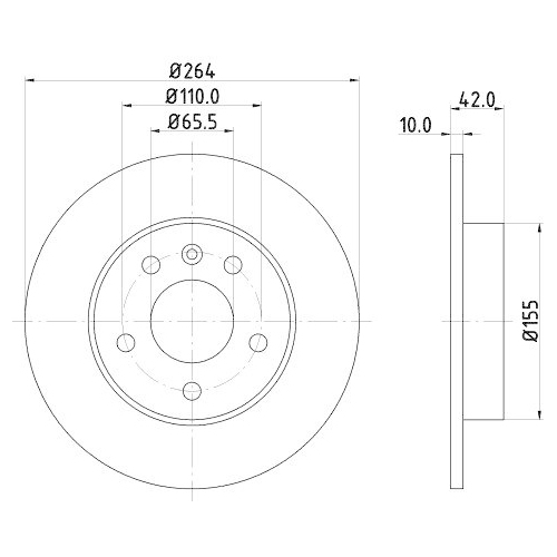 HELLA Bremsscheibe PRO 8DD 355 106-111