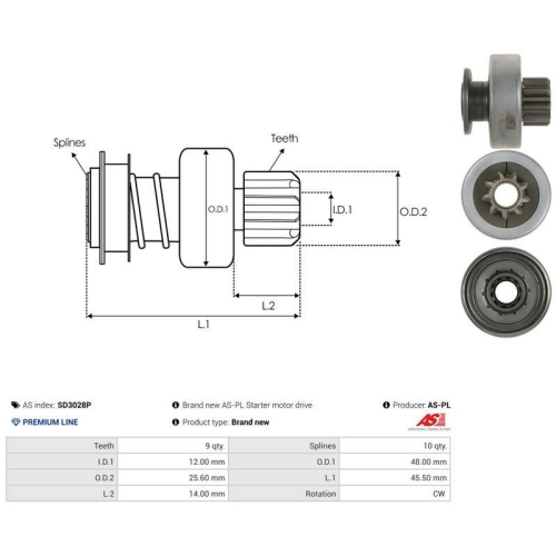 AS-PL Freilaufgetriebe, Starter AS SD3028P