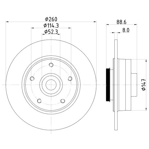 HELLA Bremsscheibe PRO 8DD 355 126-481
