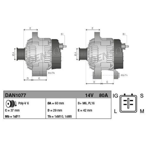 DENSO Generator DAN1077