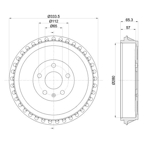 HELLA Bremstrommel 8DT 355 303-491