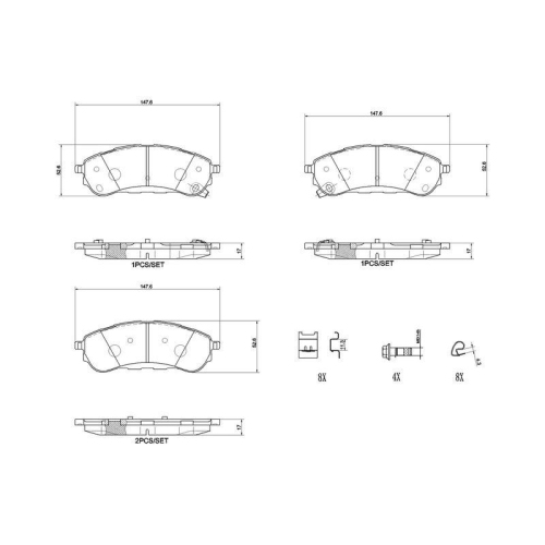 BREMBO Bremsbelagsatz, Scheibenbremse PRIME LINE P 24 235