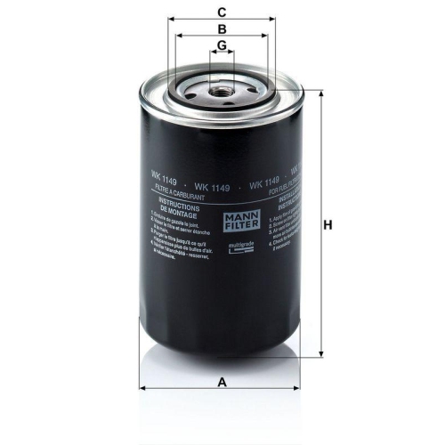 MANN-FILTER Kraftstofffilter WK 1149