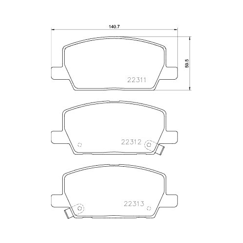 HELLA Bremsbelagsatz, Scheibenbremse 8DB 355 040-001