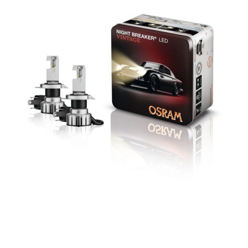 ams-OSRAM Gl&uuml;hlampe, Fernscheinwerfer NIGHT BREAKER LED VINTAGE H4 + R2 Adapter 64193DWNBVNT-2MB