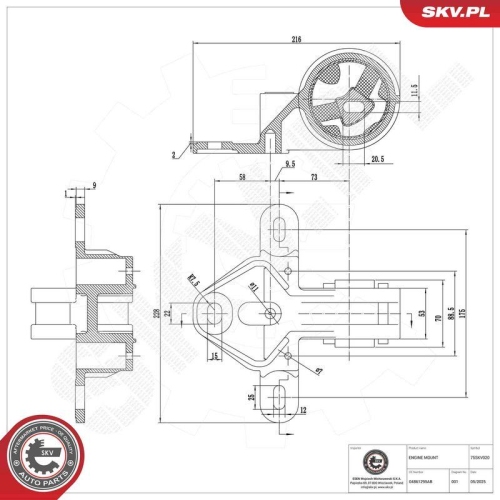 ESEN SKV Lagerung, Motor 75SKV020