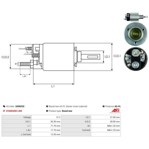 AS-PL Magnetschalter, Starter AS SS0025S