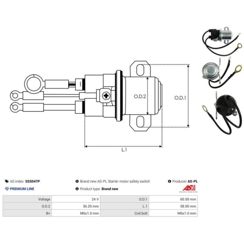 AS-PL Magnetschalter, Starter AS SS5047P
