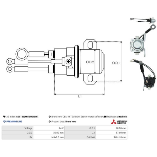 AS-PL Magnetschalter, Starter Mitsubishi SS5189(MITSUBISHI)