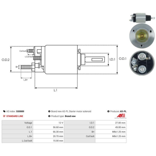 AS-PL Magnetschalter, Starter AS SS0089