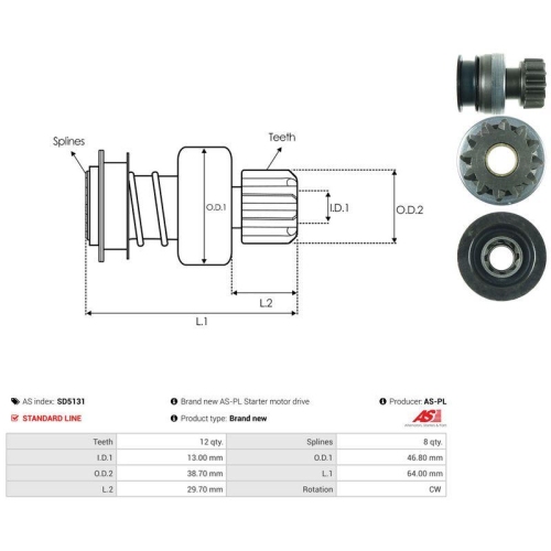 AS-PL Freilaufgetriebe, Starter AS SD5131