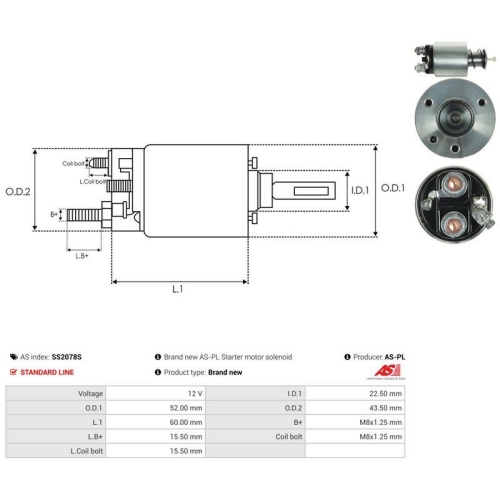 AS-PL Magnetschalter, Starter AS SS2078S
