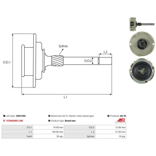 AS-PL Hohlrad, Planetengetriebe (Starter) AS SG0129S