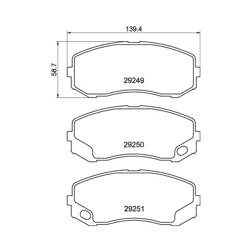 HELLA Bremsbelagsatz, Scheibenbremse 8DB 355 005-581