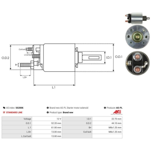 AS-PL Magnetschalter, Starter AS SS2006