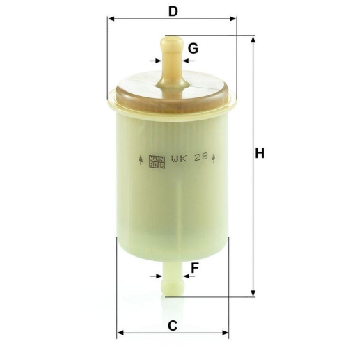 MANN-FILTER Kraftstofffilter WK 28