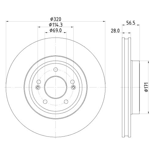 HELLA Bremsscheibe PRO High Carbon 8DD 355 133-391