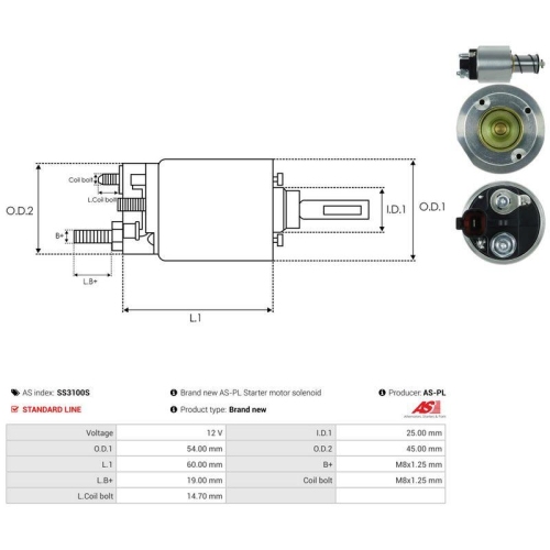 AS-PL Magnetschalter, Starter AS SS3100S