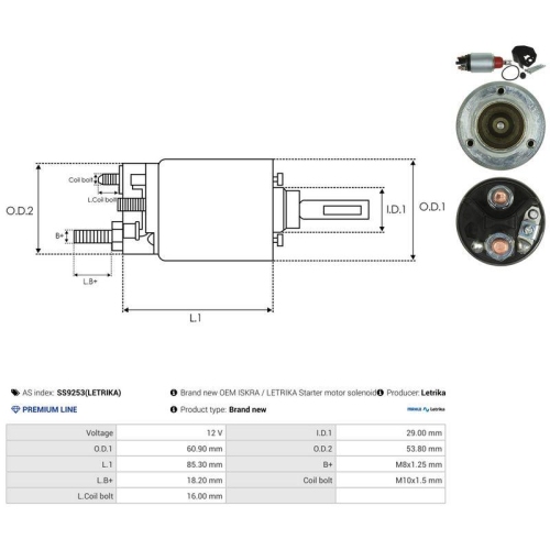 AS-PL Magnetschalter, Starter Letrika SS9253(LETRIKA)