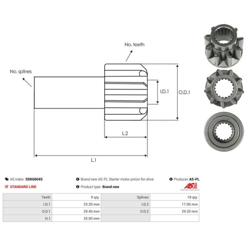 AS-PL Freilaufgetriebe, Starter AS SDK6004S