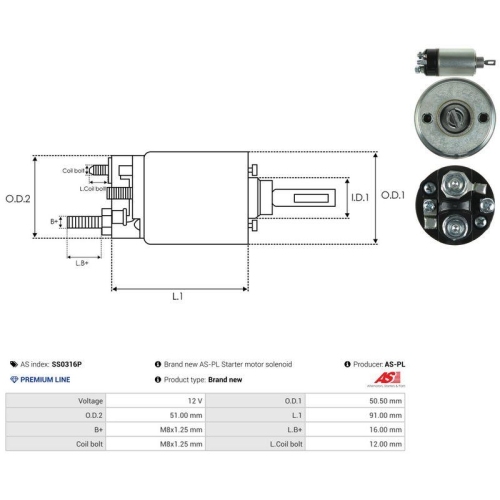 AS-PL Magnetschalter, Starter AS SS0316P