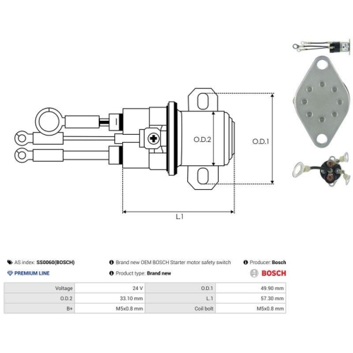 AS-PL Magnetschalter, Starter Bosch SS0060(BOSCH)