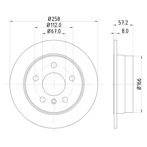 HELLA Bremsscheibe PRO 8DD 355 111-101