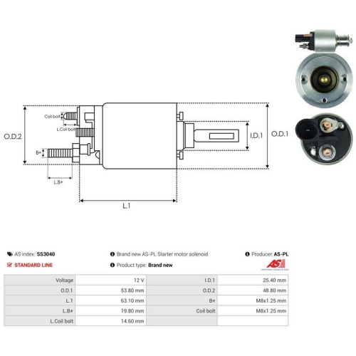 AS-PL Magnetschalter, Starter AS SS3040