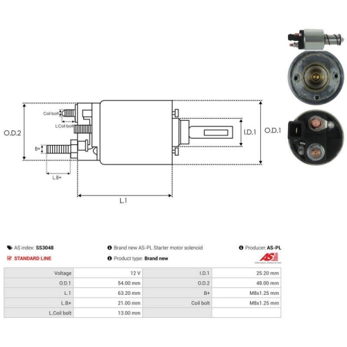 AS-PL Magnetschalter, Starter AS SS3048