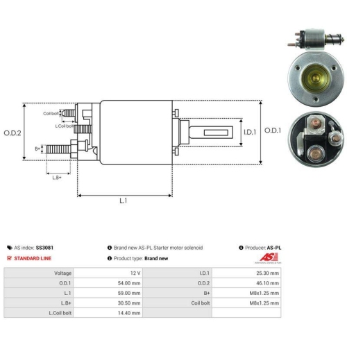 AS-PL Magnetschalter, Starter AS SS3081