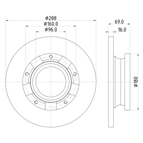 HELLA Bremsscheibe PRO 8DD 355 133-071
