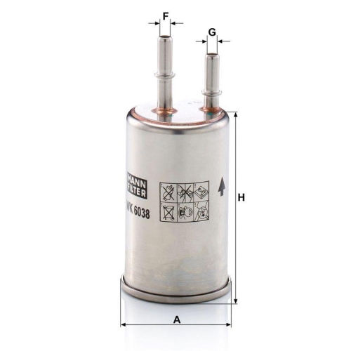 MANN-FILTER Kraftstofffilter WK 6038