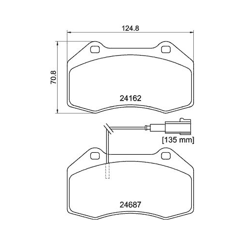 HELLA Bremsbelagsatz, Scheibenbremse 8DB 355 014-061