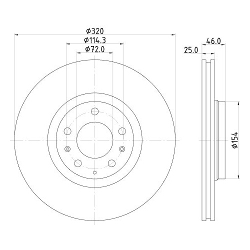 HELLA Bremsscheibe 8DD 355 114-491