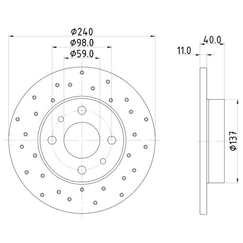 HELLA Bremsscheibe PRO 8DD 355 134-891