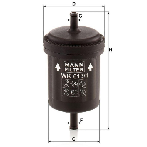 MANN-FILTER Kraftstofffilter WK 613/1