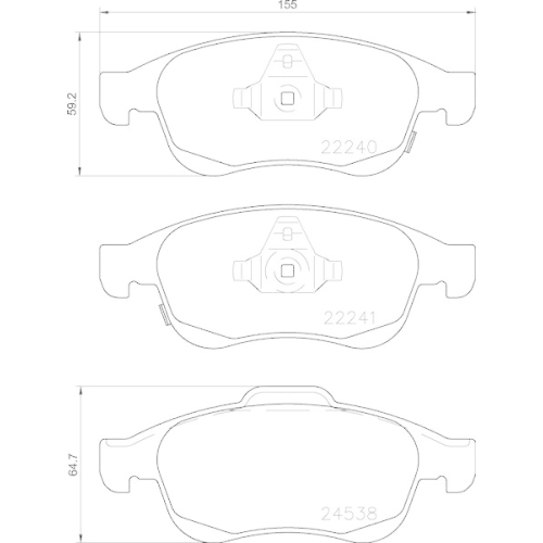 BREMBO Bremsbelagsatz, Scheibenbremse XTRA LINE P 23 165X
