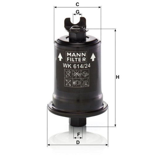 MANN-FILTER Kraftstofffilter WK 614/24 x