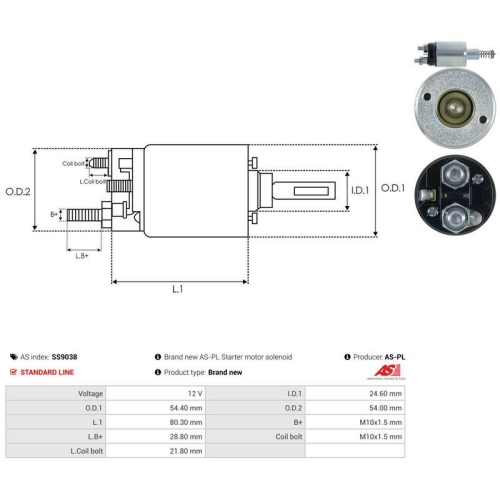 AS-PL Magnetschalter, Starter AS SS9038