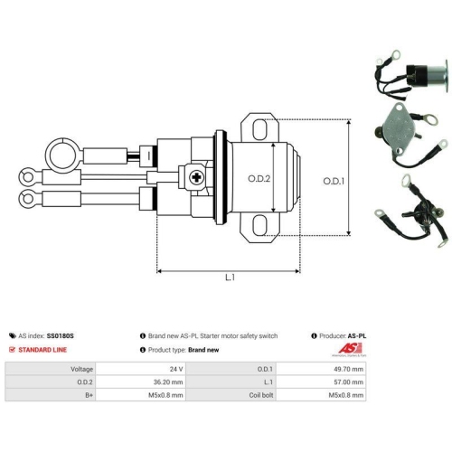 AS-PL Magnetschalter, Starter AS SS0180S